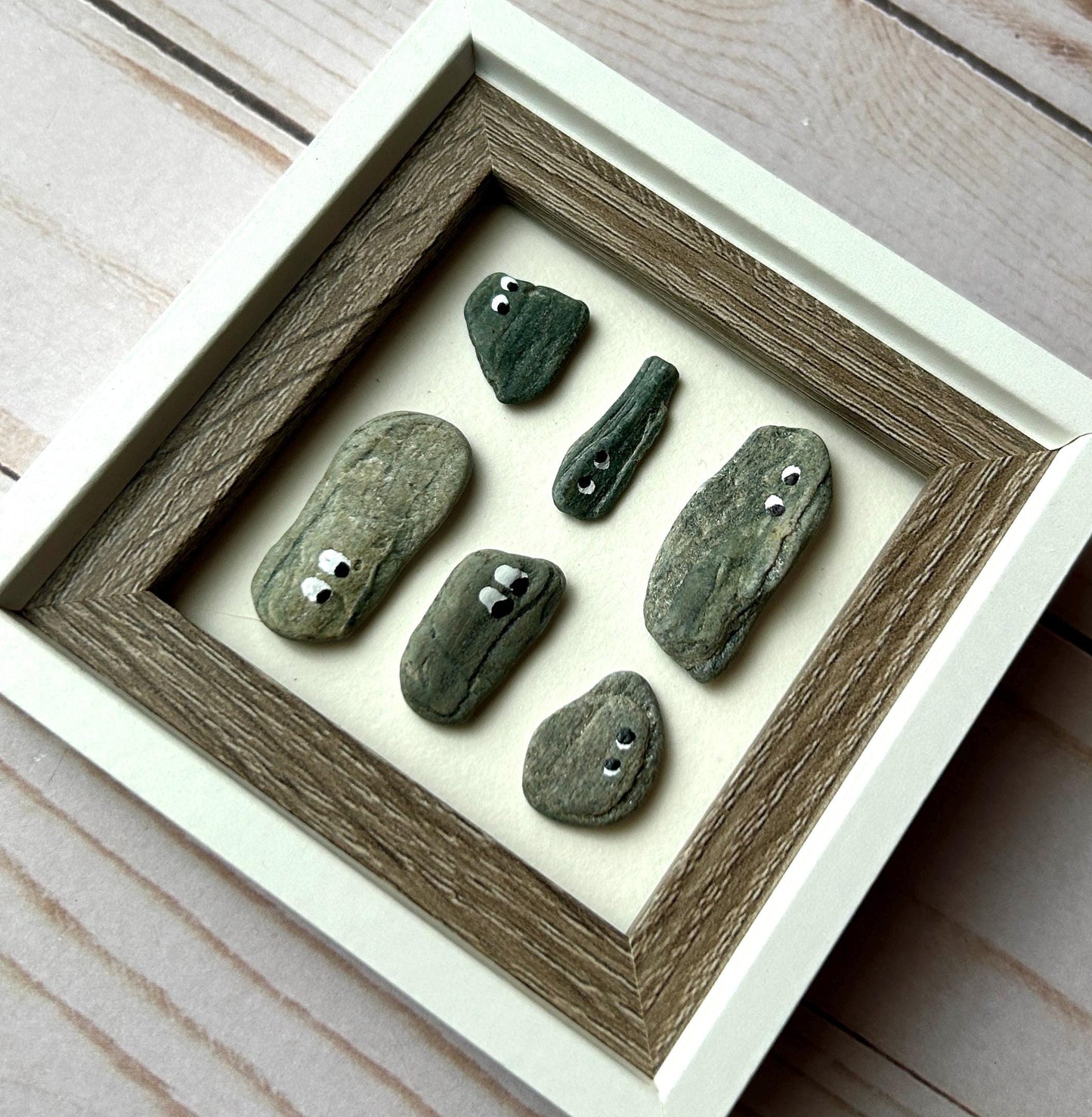 Mini Personality Pebbles - Unique Beach Stone Mini Artwork - 3x3