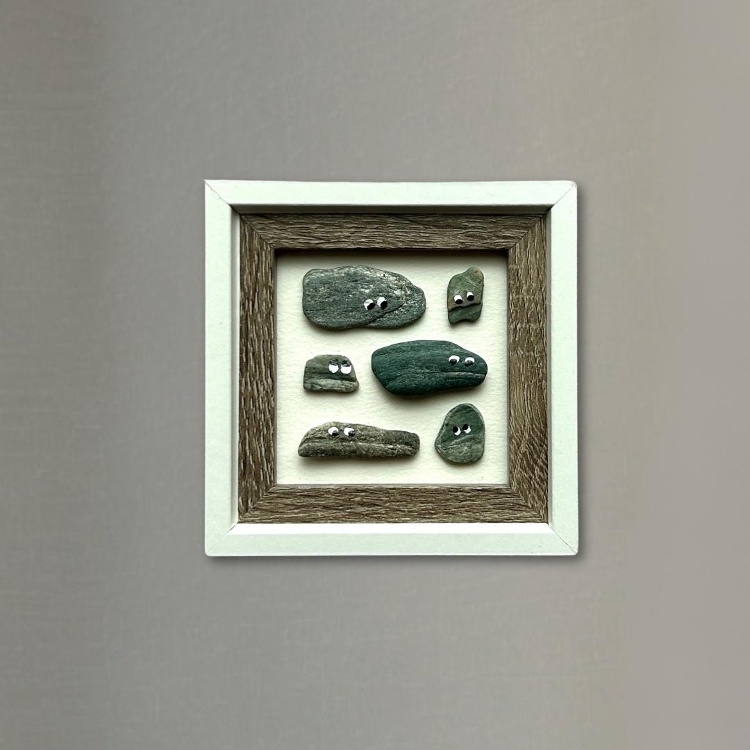 Mini Personality Pebbles - Unique Beach Stone Mini Artwork - 3x3