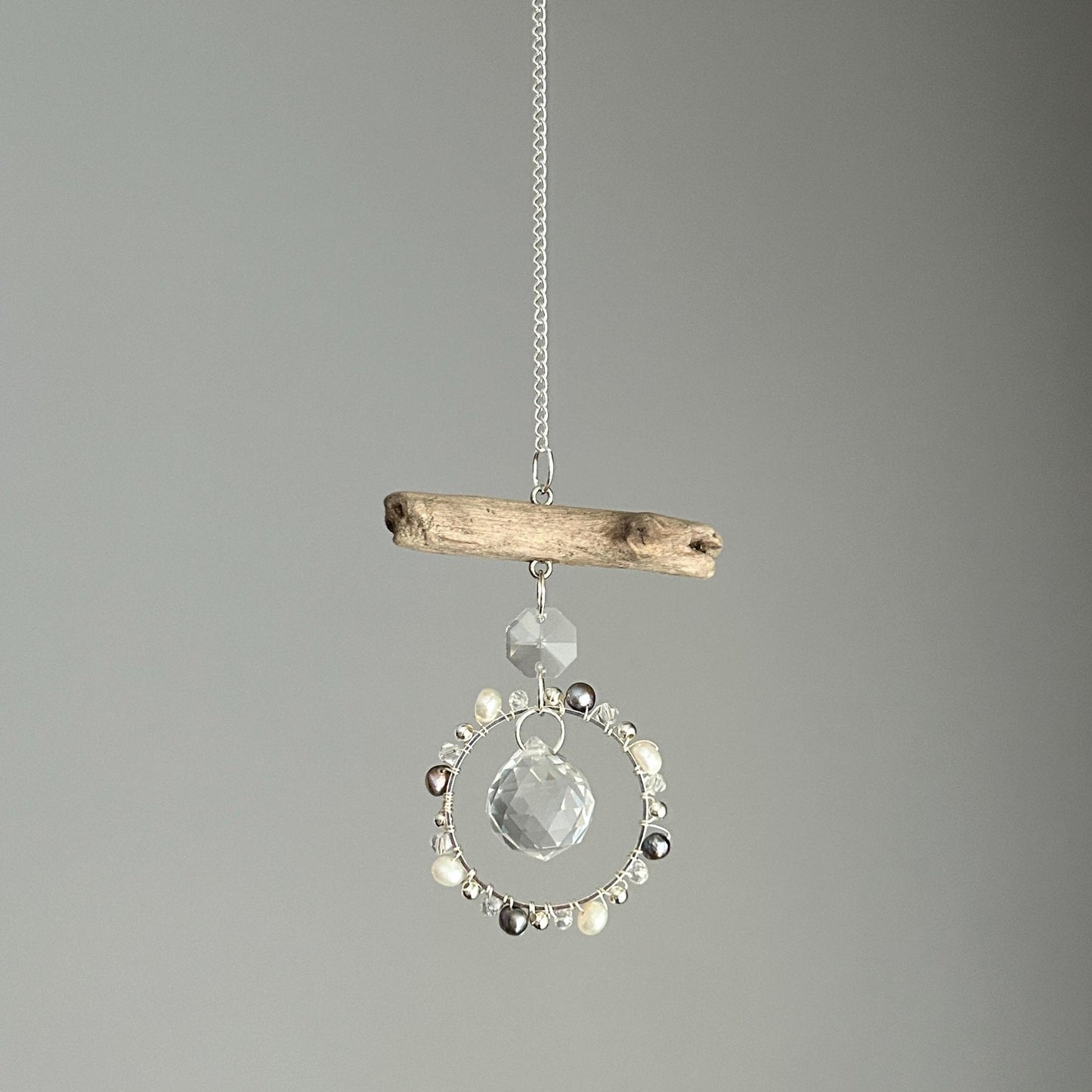 Freshwater Pearl & Driftwood Prism Suncatcher