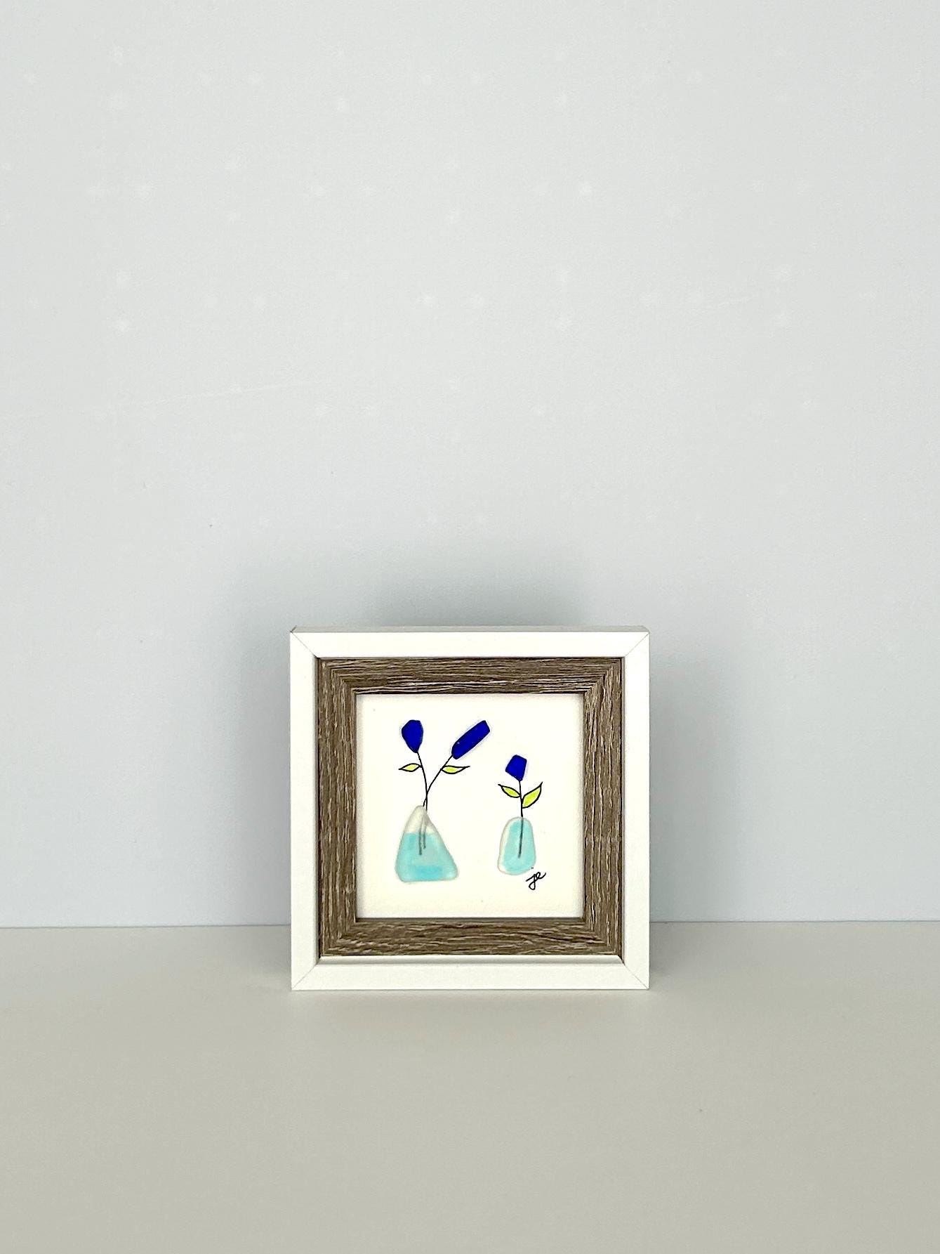 Little Blue Flowers in Vases