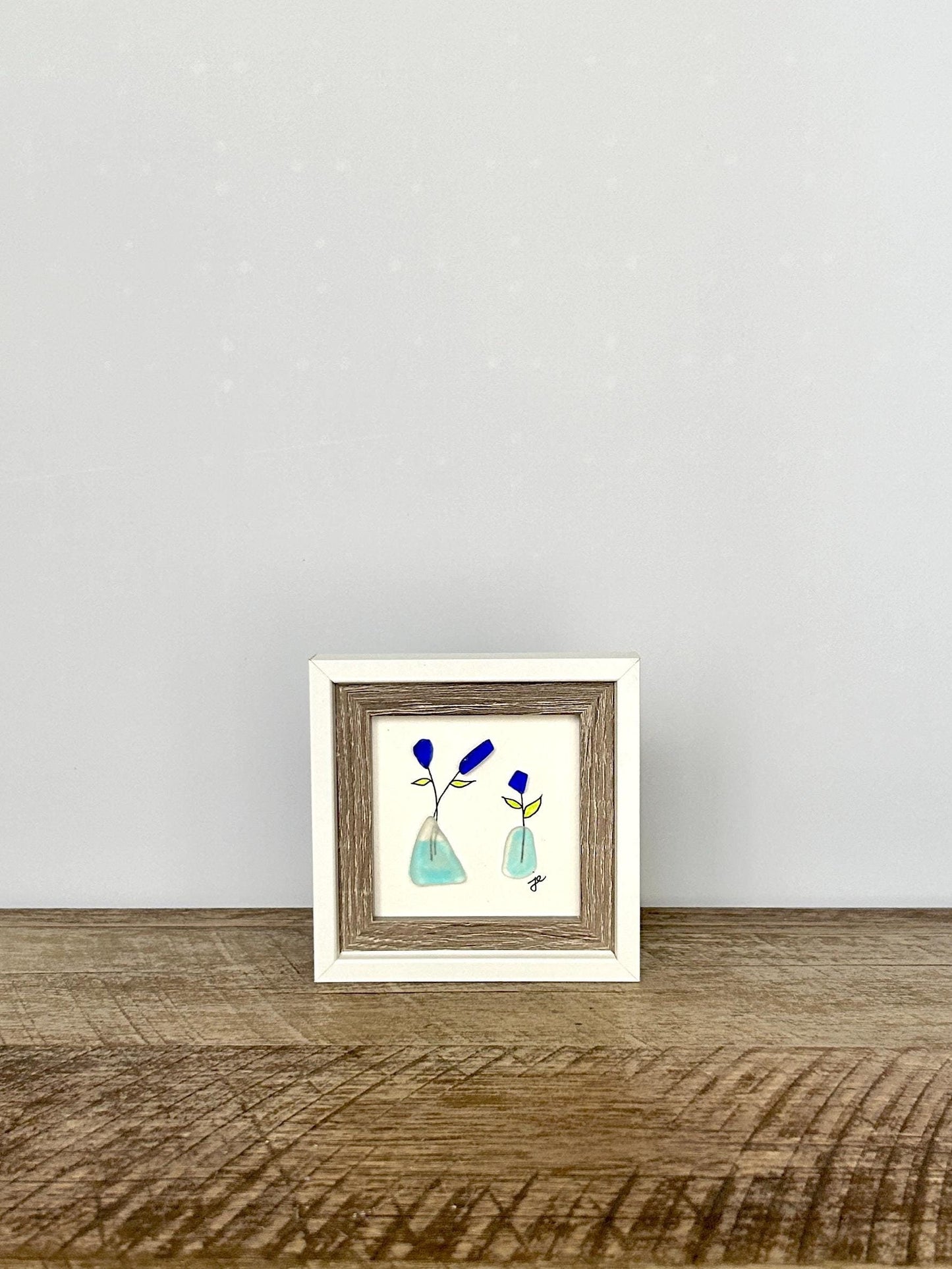 Little Blue Flowers in Vases