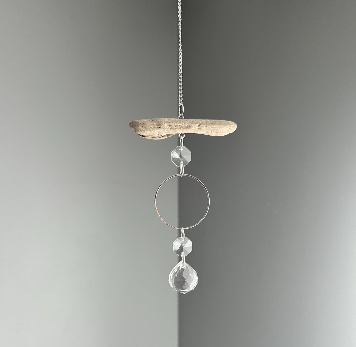 Driftwood & Air Plant Prism Suncatcher