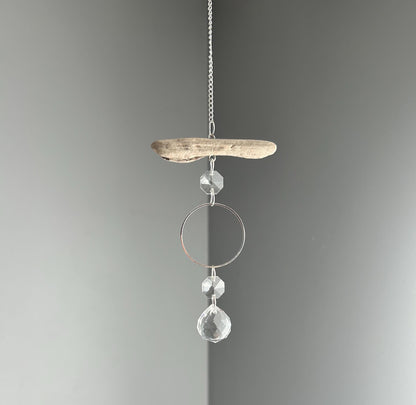Driftwood & Air Plant Prism Suncatcher