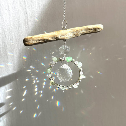 Aventurine & Driftwood Prism Suncatcher