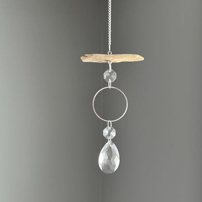 Driftwood & Air Plant Prism Suncatcher