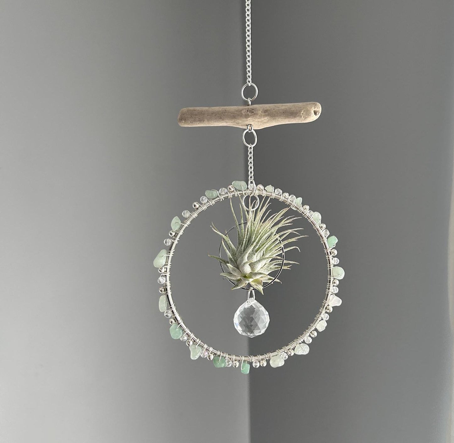 Aventurine, Driftwood & Air Plant Prism Suncatcher