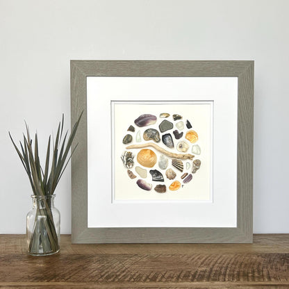 Coastal Mosaic - Unique Framed Artwork - 12x12