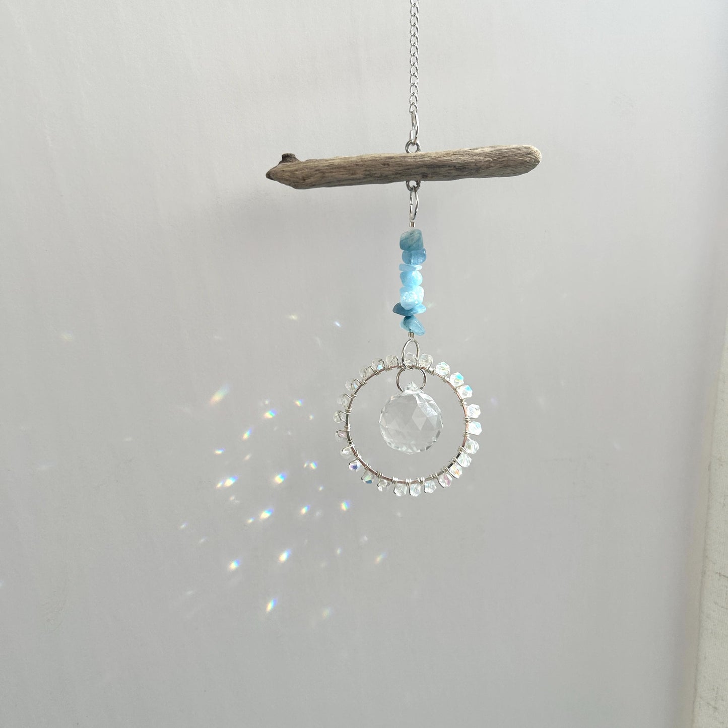 Aquamarine & Driftwood Suncatcher