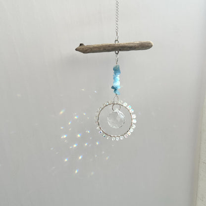 Aquamarine & Driftwood Suncatcher
