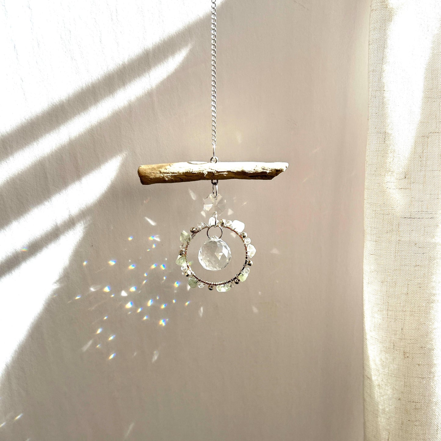 Aventurine & Driftwood Prism Suncatcher