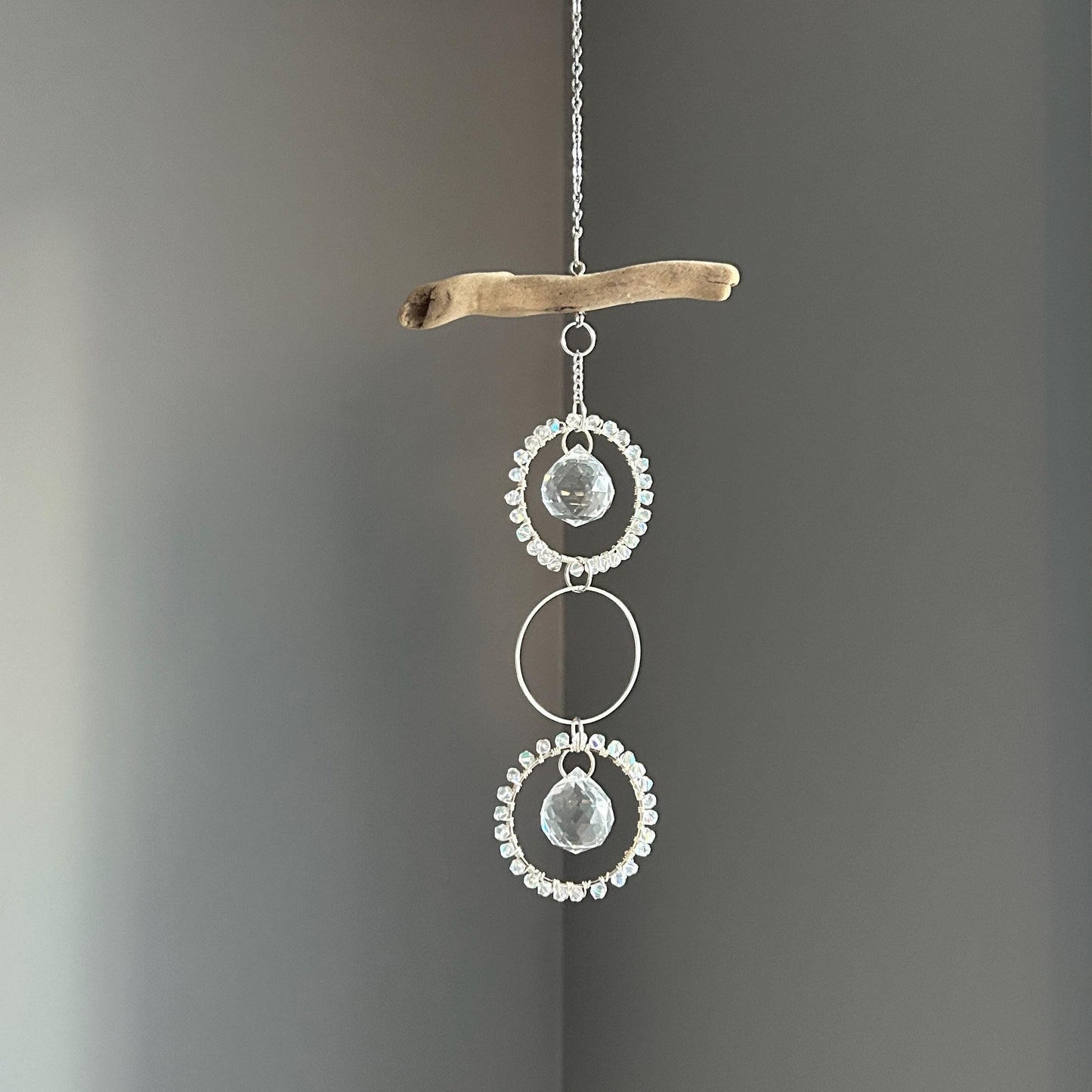 Driftwood & Air Plant Double Prism Suncatcher