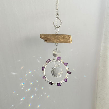 Amethyst & Driftwood Prism Suncatcher