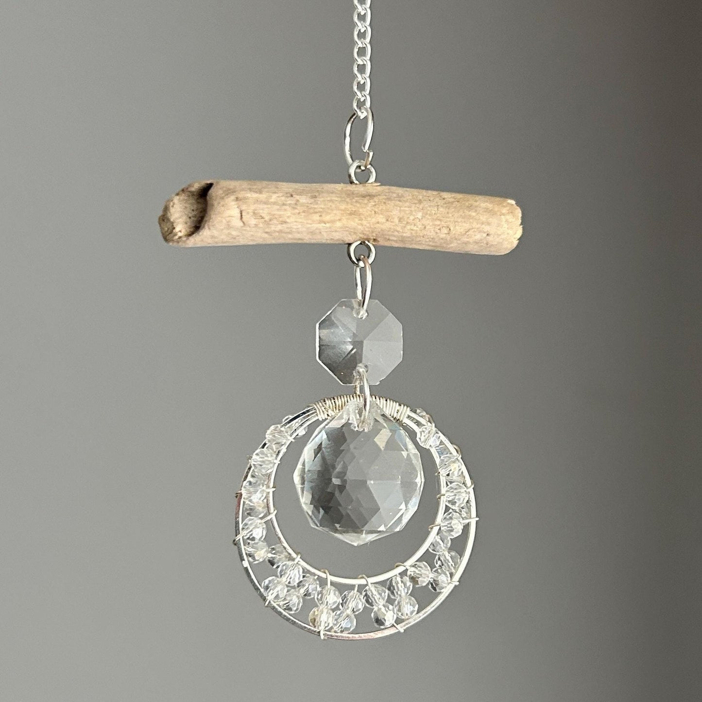Bead & Driftwood Prism Suncatcher