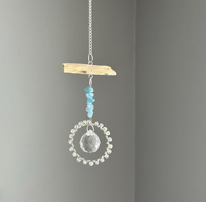 Aquamarine & Driftwood Suncatcher