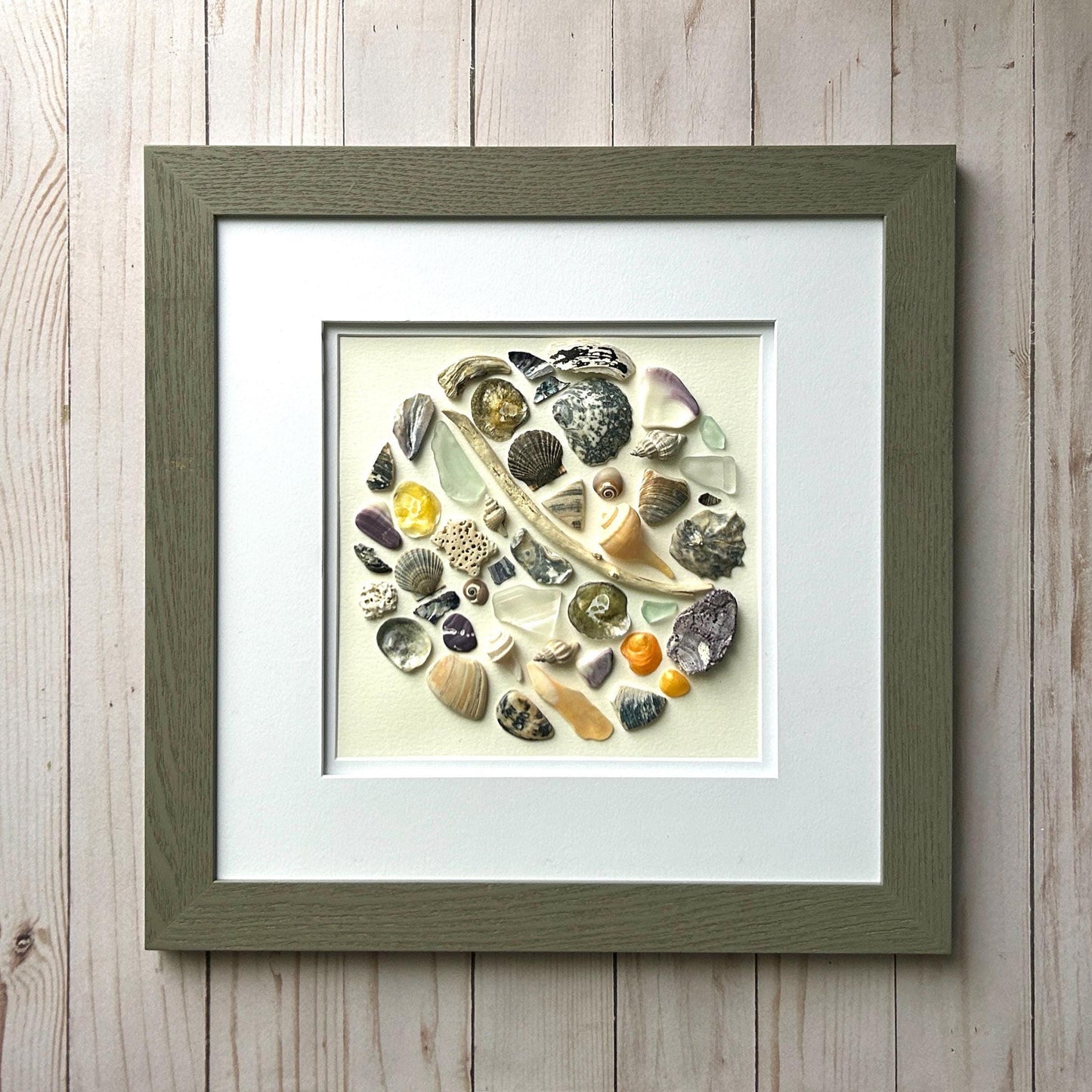 Coastal Mosaic - Unique Framed Artwork - 12x12