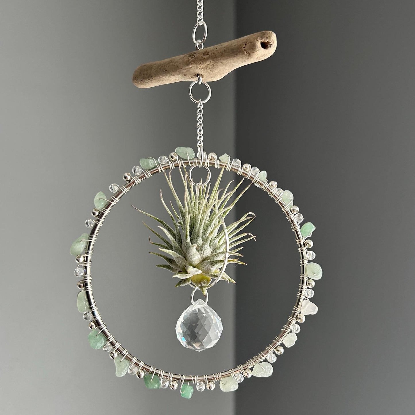 Aventurine, Driftwood & Air Plant Prism Suncatcher