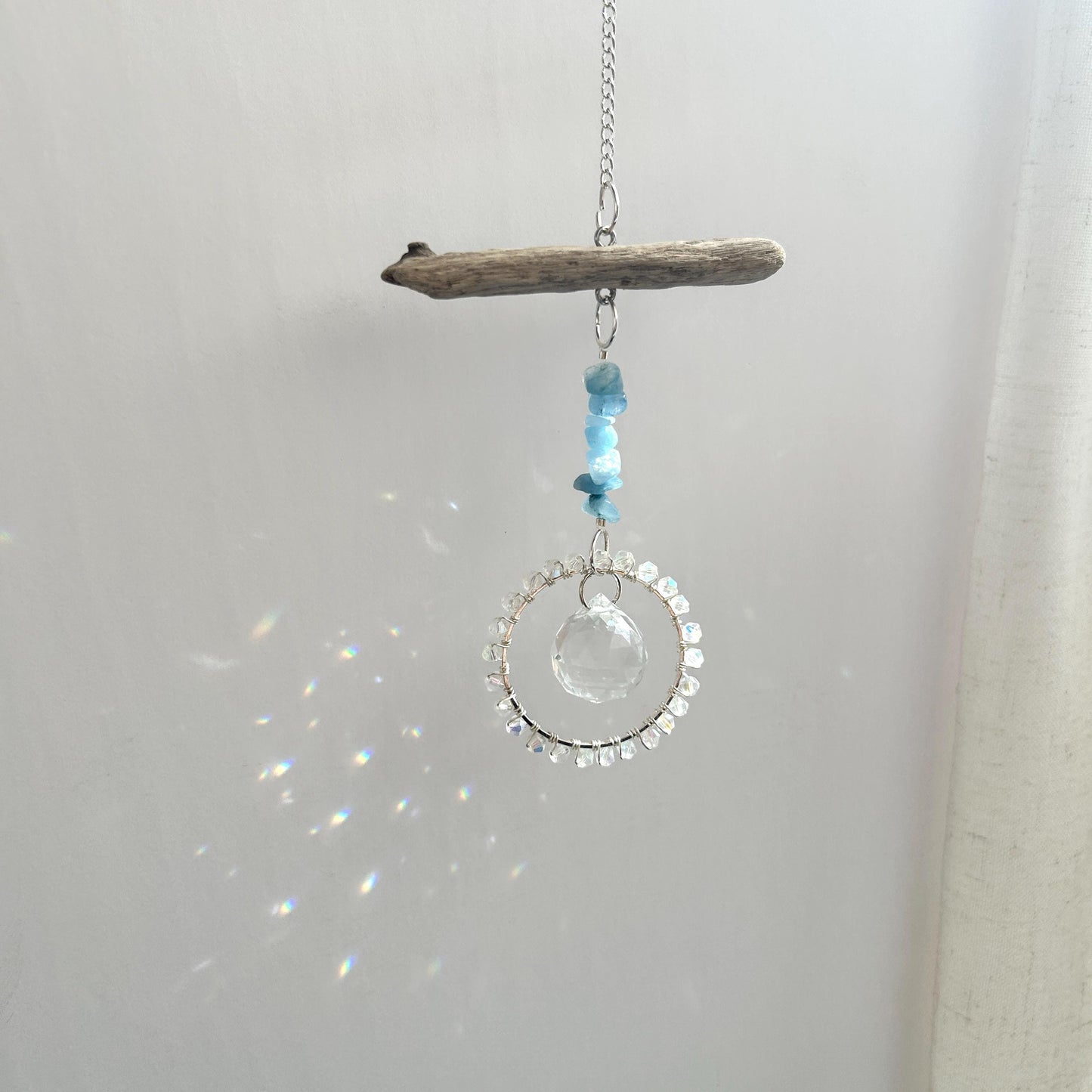 Aquamarine & Driftwood Suncatcher