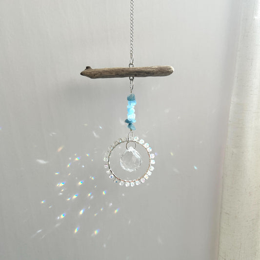 Aquamarine & Driftwood Suncatcher
