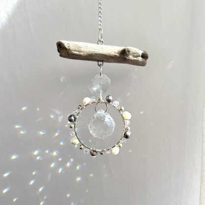 Freshwater Pearl & Driftwood Prism Suncatcher