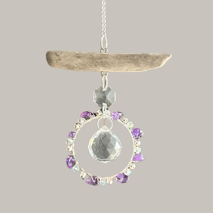 Amethyst & Driftwood Prism Suncatcher