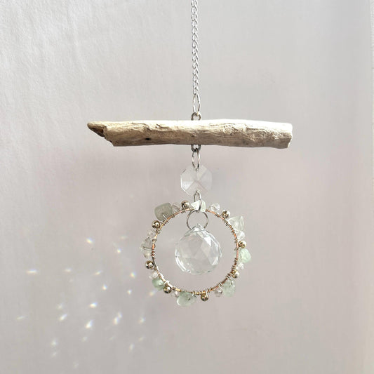Aventurine & Driftwood Prism Suncatcher