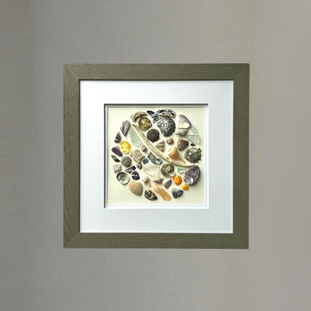 Coastal Mosaic - Unique Framed Artwork - 12x12