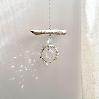 Aventurine & Driftwood Prism Suncatcher
