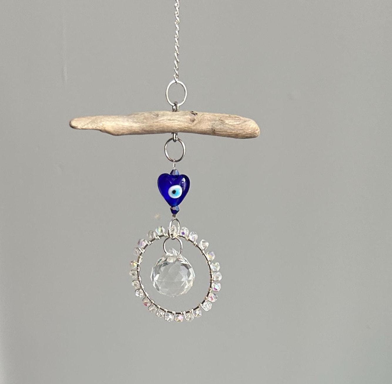 Evil Eye & Driftwood Prism Suncatcher