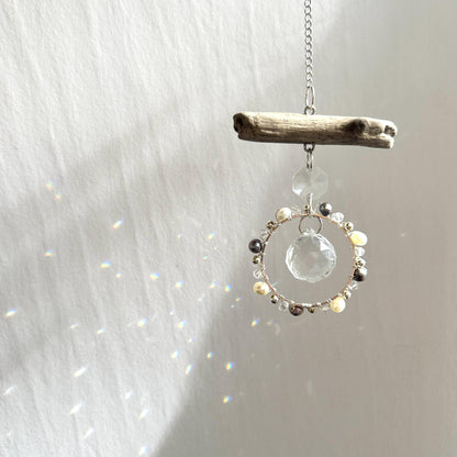 Freshwater Pearl & Driftwood Prism Suncatcher