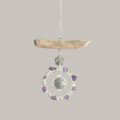 Amethyst & Driftwood Prism Suncatcher