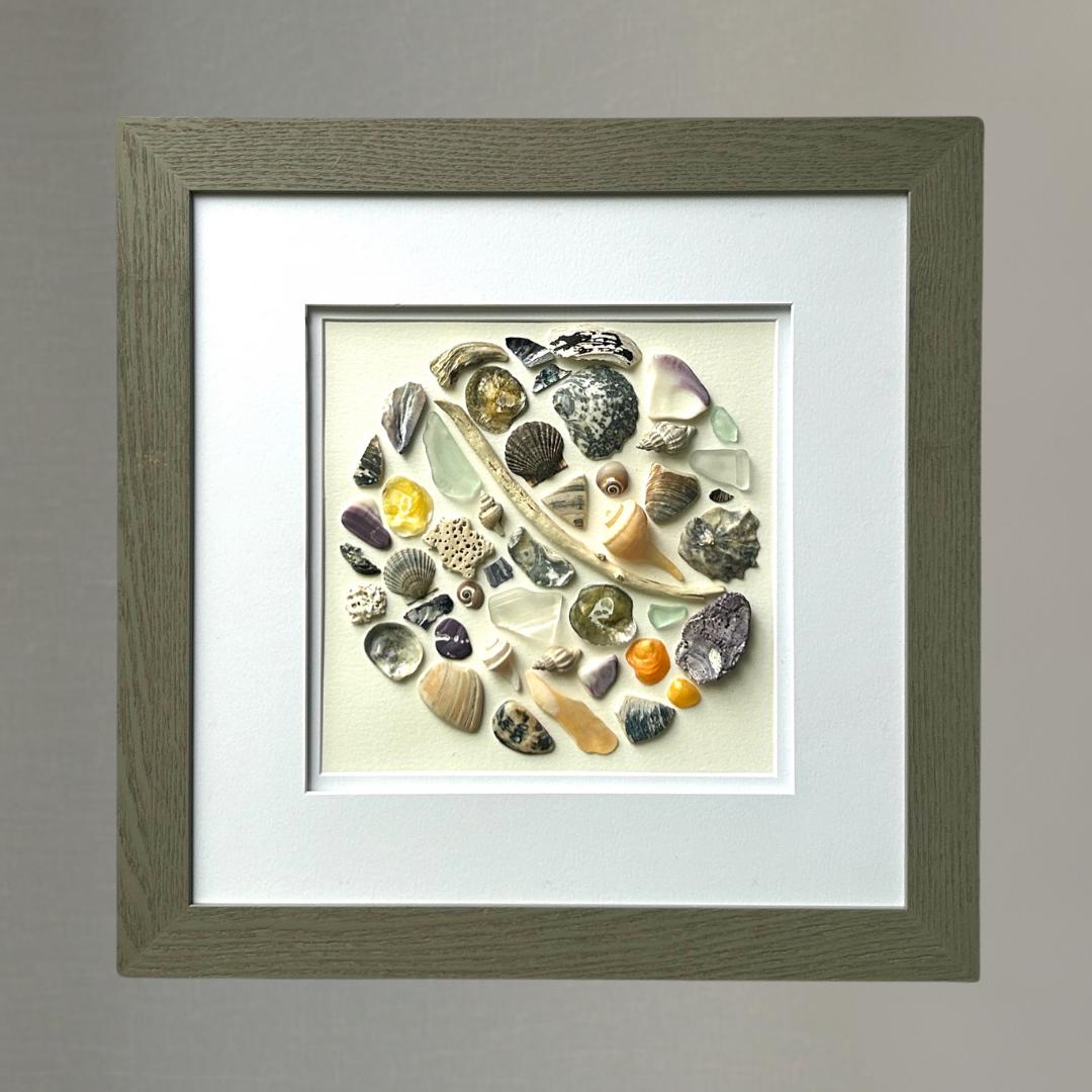 Coastal Mosaic - Unique Framed Artwork - 12x12