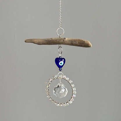 Evil Eye & Driftwood Prism Suncatcher