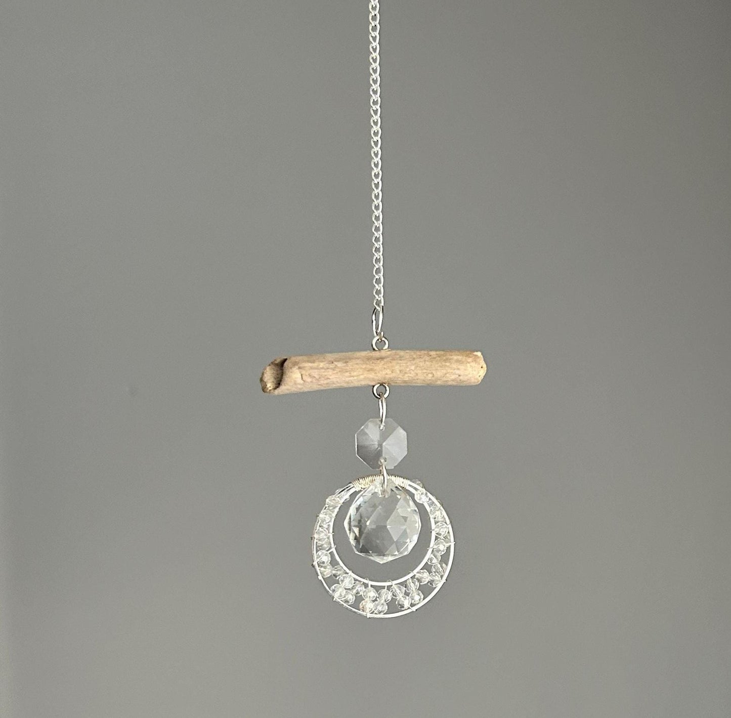Bead & Driftwood Prism Suncatcher