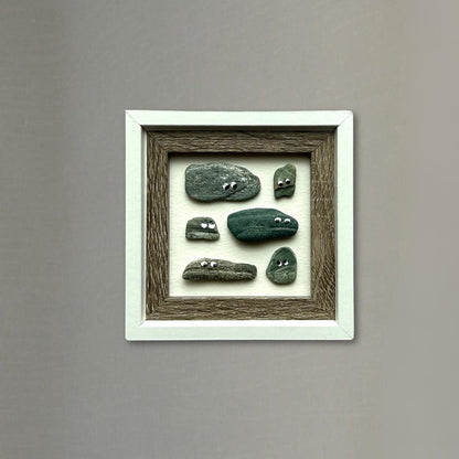 Mini Personality Pebbles - Unique Beach Stone Mini Artwork - 3x3
