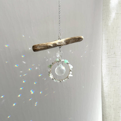 Aventurine & Driftwood Prism Suncatcher