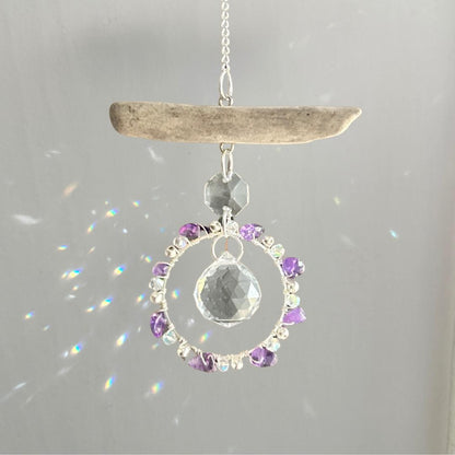 Amethyst & Driftwood Prism Suncatcher