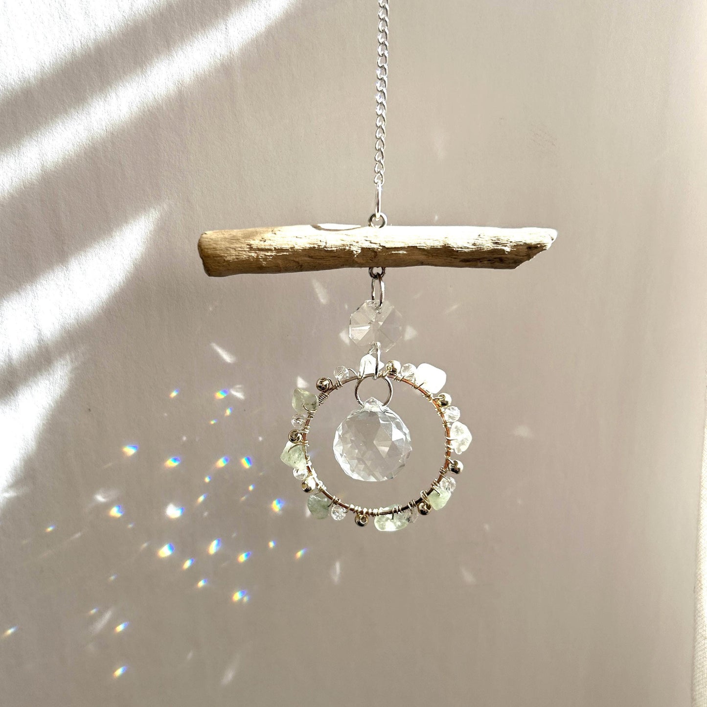 Aventurine & Driftwood Prism Suncatcher