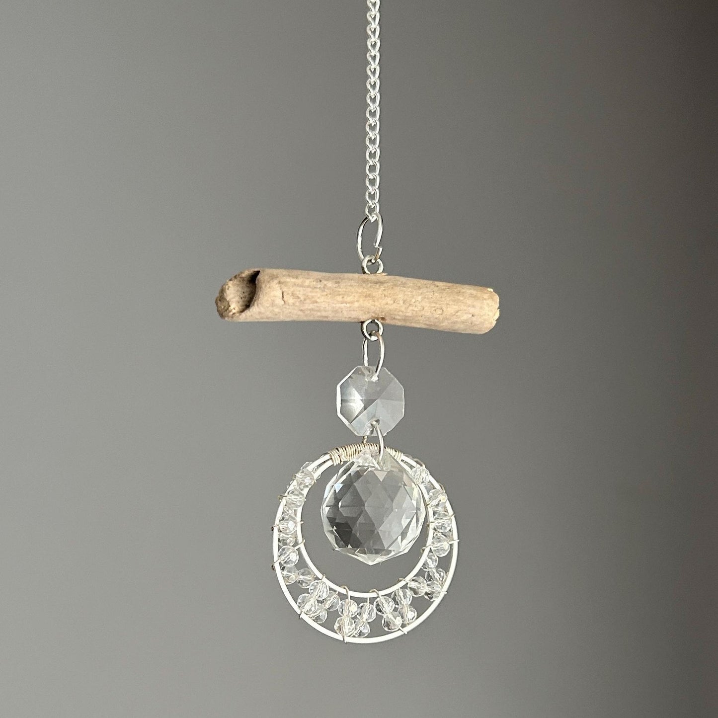 Bead & Driftwood Prism Suncatcher