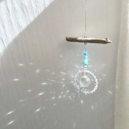 Aquamarine & Driftwood Suncatcher