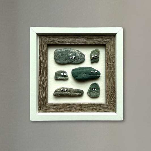 Mini Personality Pebbles - Unique Beach Stone Mini Artwork - 3x3