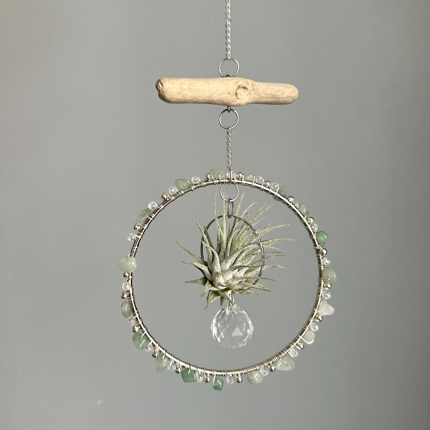 Aventurine, Driftwood & Air Plant Prism Suncatcher