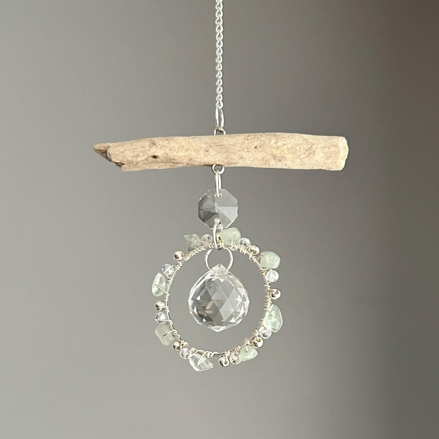 Aventurine & Driftwood Prism Suncatcher