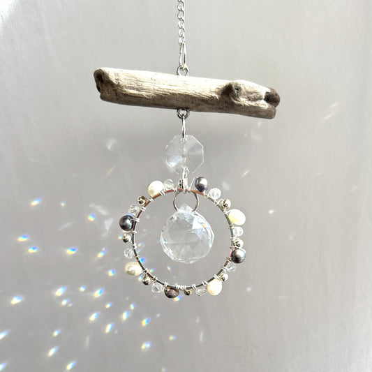 Freshwater Pearl & Driftwood Prism Suncatcher