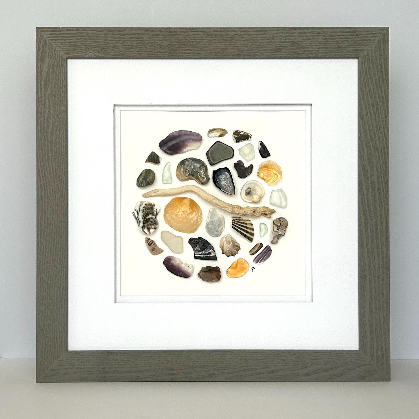Coastal Mosaic - Unique Framed Artwork - 12x12