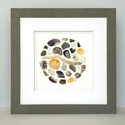 Coastal Mosaic - Unique Framed Artwork - 12x12