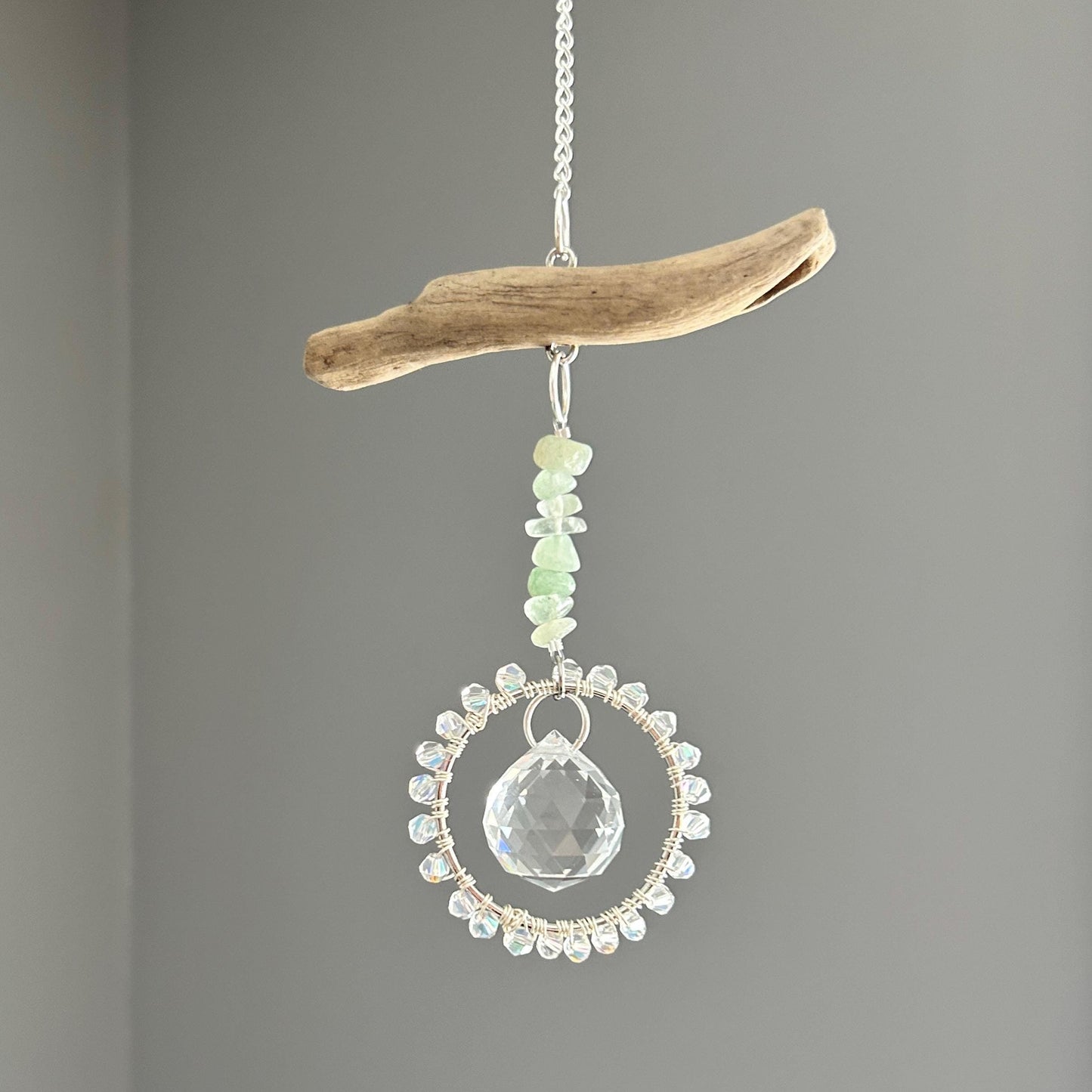 Aventurine & Driftwood Suncatcher