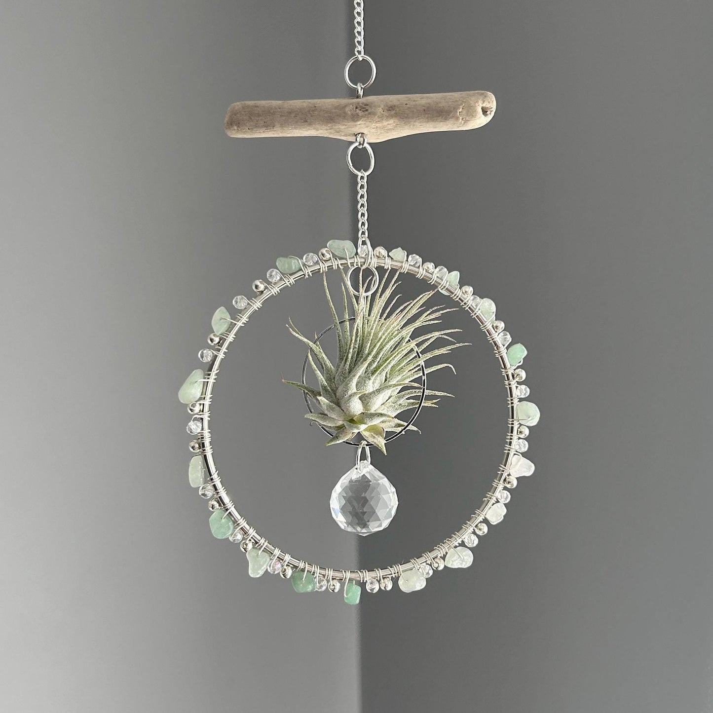 Aventurine, Driftwood & Air Plant Prism Suncatcher