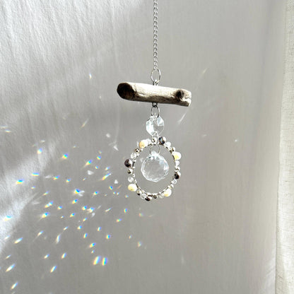 Freshwater Pearl & Driftwood Prism Suncatcher