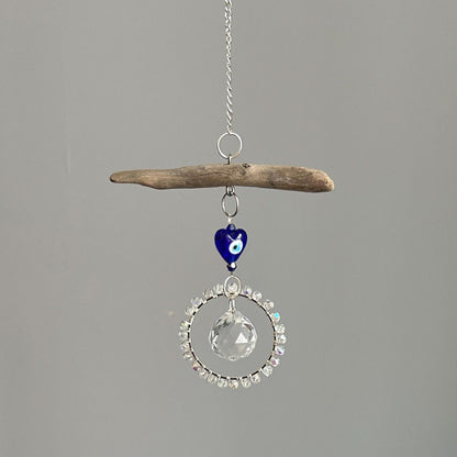 Evil Eye & Driftwood Prism Suncatcher