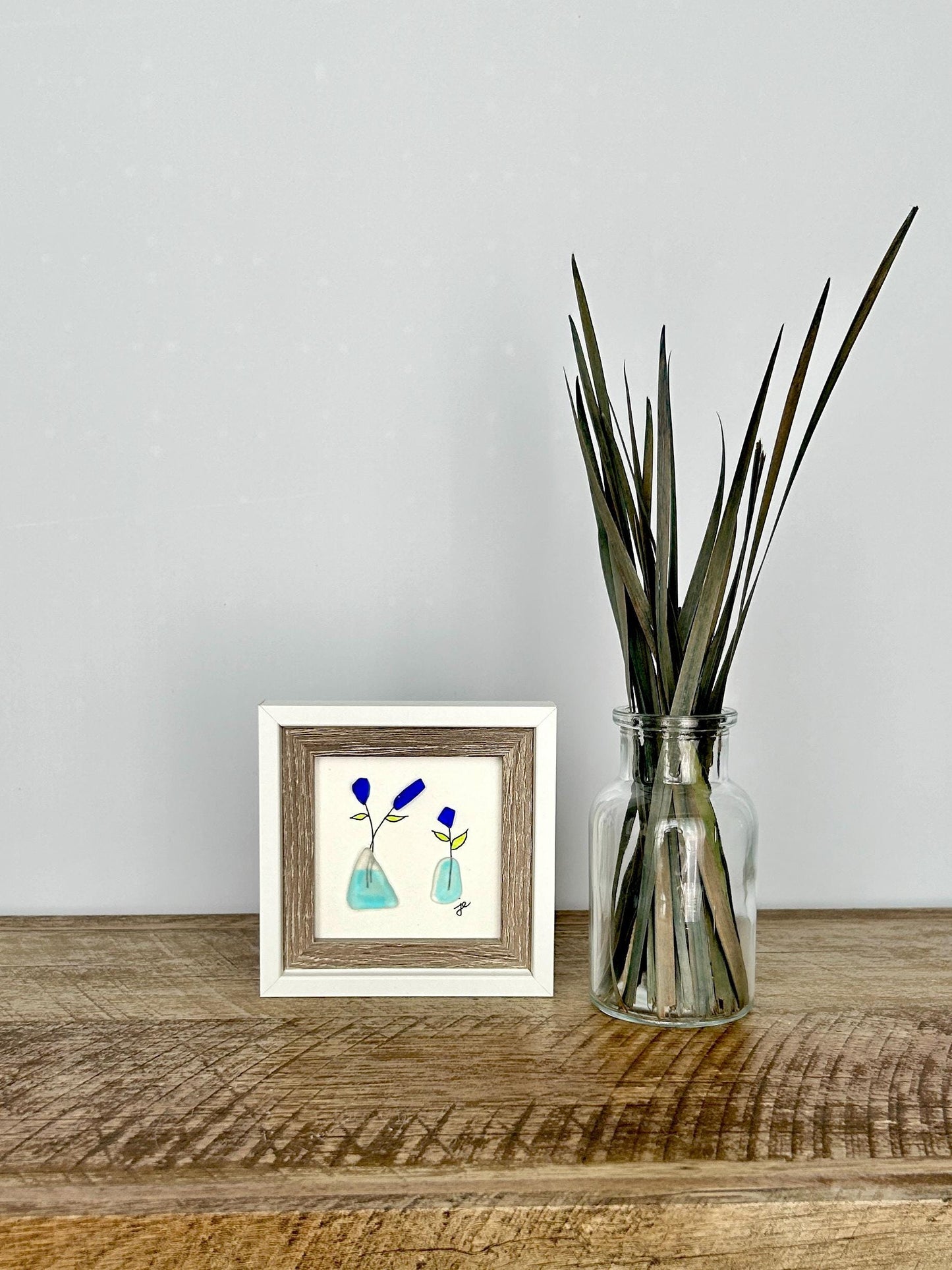 Little Blue Flowers in Vases